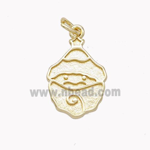 Santa Claus Charms Copper Pendant Gold Plated