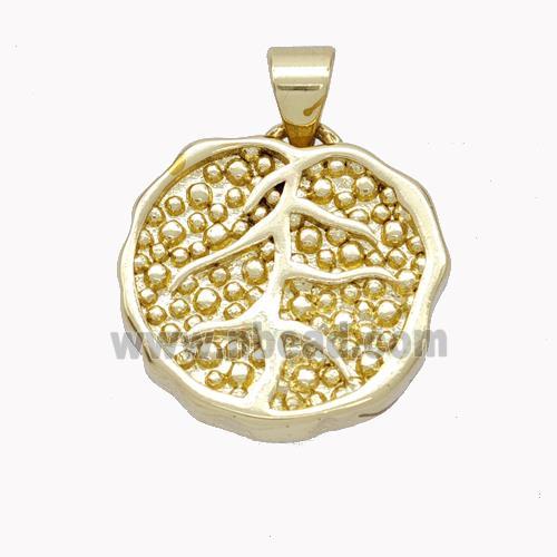 Copper Leaf Pendant Gold Plated