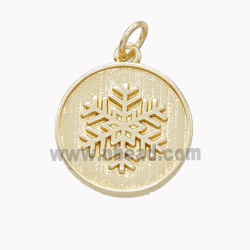 Copper Snowflake Pendant Gold Plated