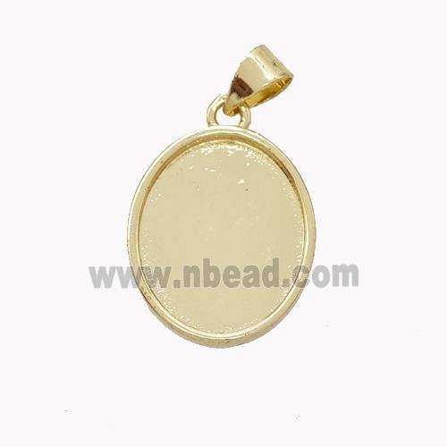 Copper Oval Pendant Gold Plated