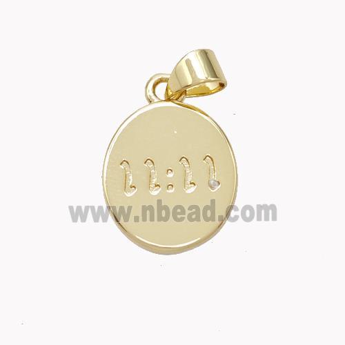 Copper Double Eleven Pendant Oval 11 Gold Plated