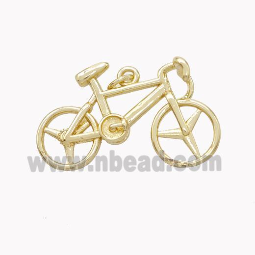 Bicycle Charms Copper Pendant Gold Plated