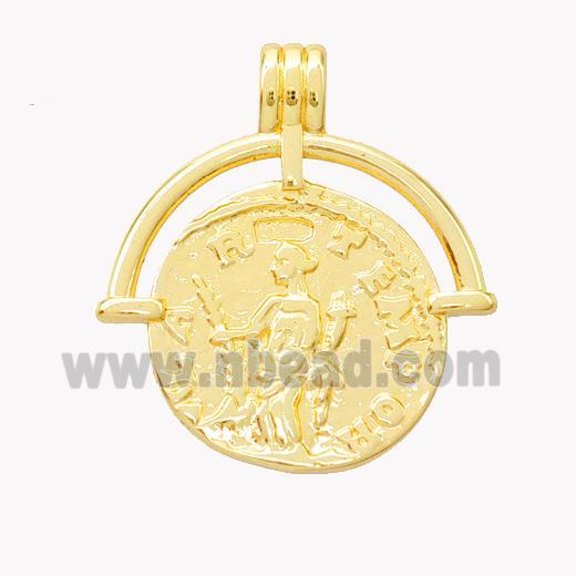 Copper Beauty Pendant Coin Gold Plated