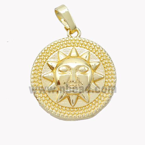 Copper Sun Pendant Gold Plated