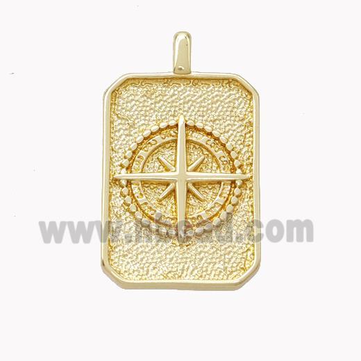 Copper Northstar Pendant Rectangle Gold Plated