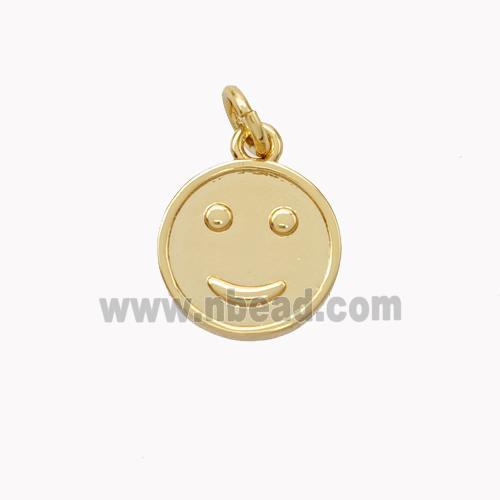 Copper Emoji Pendant Smile Face Gold Plated