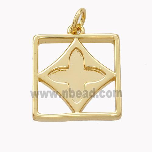 Copper Square Pendant Gold Plated