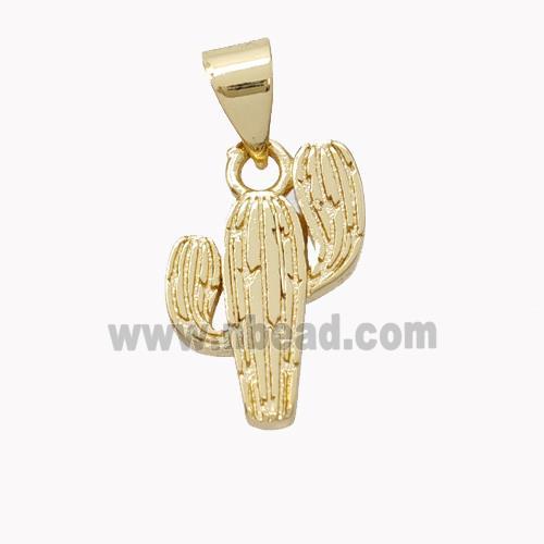 Copper Cactus Pendant Gold Plated