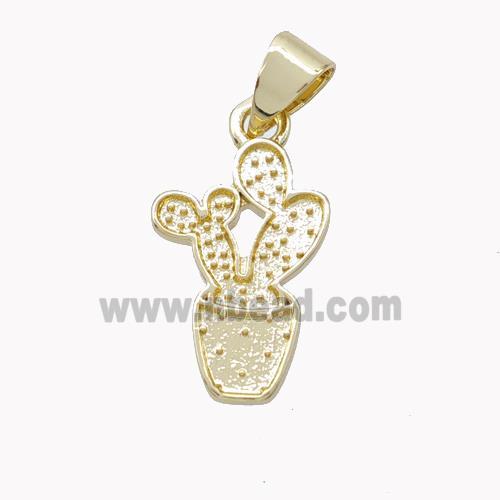 Copper Cactus Pendant Gold Plated