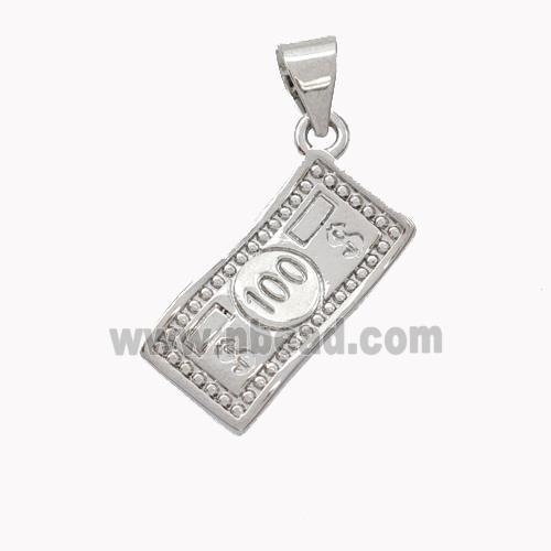 Copper MoneyCash Pendant Platinum Plated