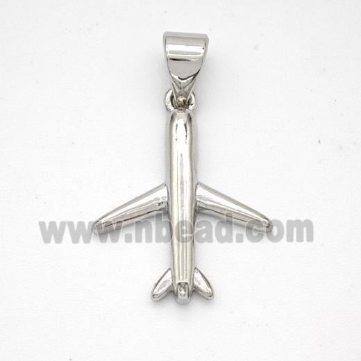 Copper Airplane Pendant Platinum Plated