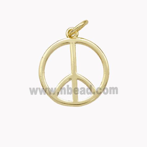 Copper Peace Sign Pendant Gold Plated