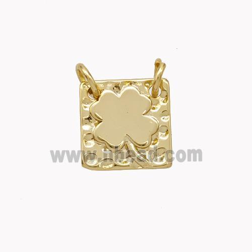 Copper Clover Pendant Square Gold Plated