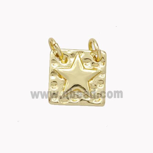 Copper Star Pendant Square Gold Plated