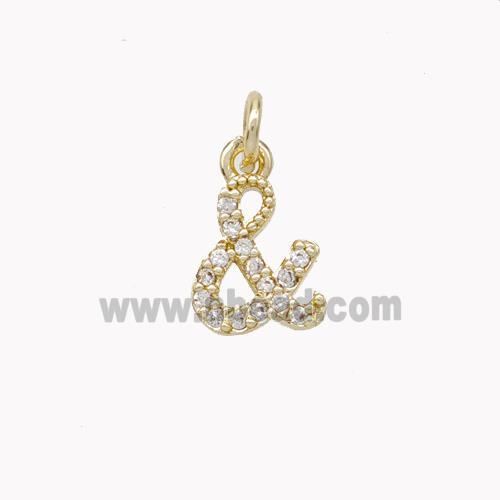 Copper And Signs Pendant Pave Zirconia Gold Plated