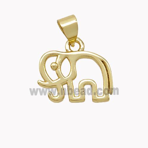 Copper Elephant Pendant Gold Plated