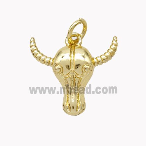 Copper Bullhead Pendant Gold Plated