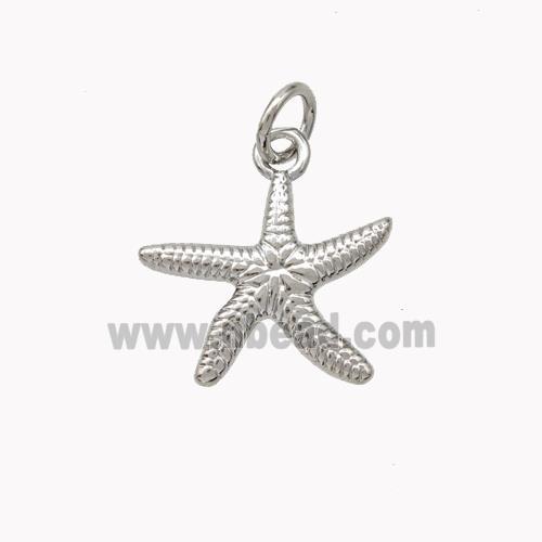 Copper Starfish Pendant Platinum Plated