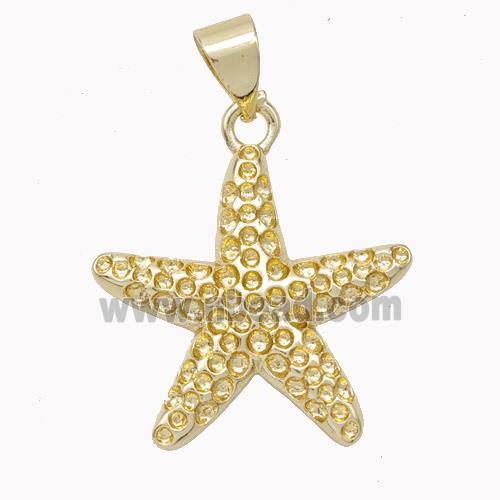 Copper Starfish Pendant Gold Plated