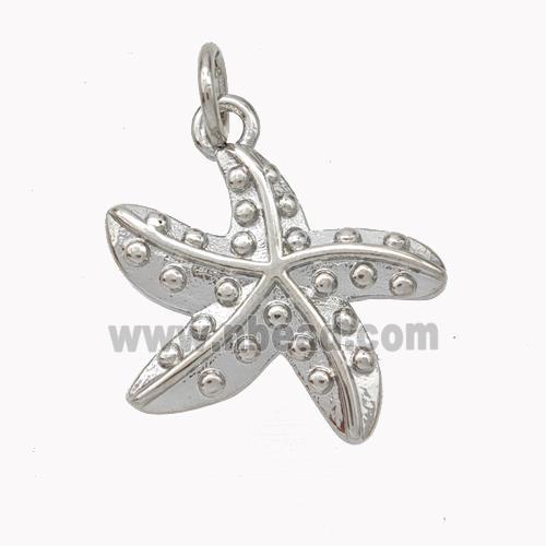 Copper Starfish Pendant Platinum Plated