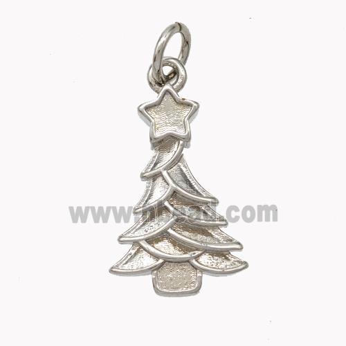 Christmas Tree Copper Pendant Platinum Plated