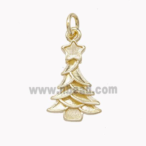 Christmas Tree Copper Pendant Gold Plated