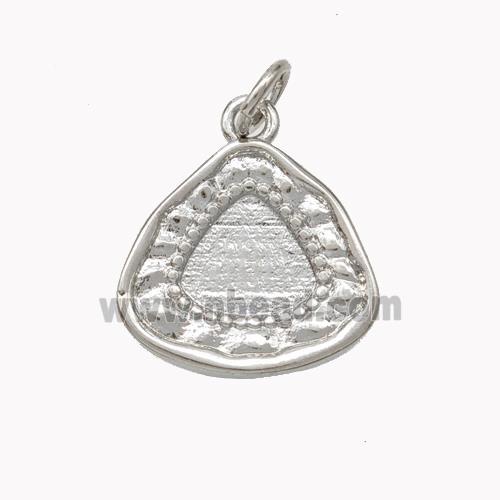 Copper Triangle Pendant Platinum Plated