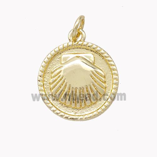 Copper Scallop Shell Pendant Gold Plated