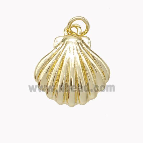 Copper Scallop Shell Pendant Gold Plated