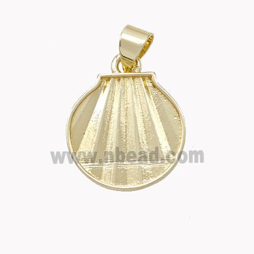 Copper Scallop Shell Pendant Gold Plated