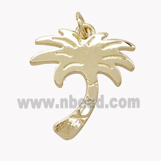 Coconut Tree Charms Copper Pendant Gold Plated