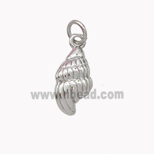 Copper Spiral Shell Pendant Platinum Plated