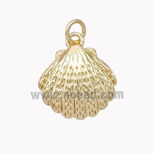 Copper Scallop Shell Pendant Gold Plated