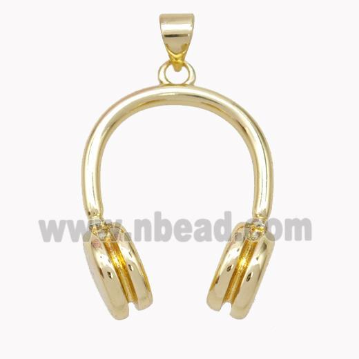 Earphone Charms Copper Pendant Gold Plated