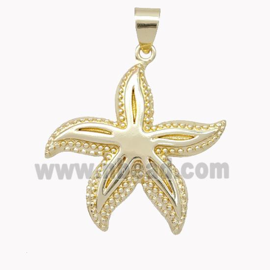 Copper Starfish Pendant Gold Plated