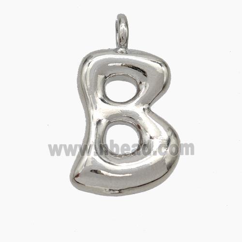 Copper Letter-B Pendant Platinum Plated