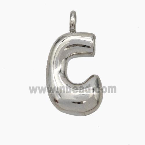 Copper Letter-C Pendant Platinum Plated