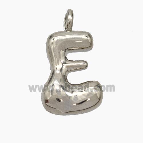 Copper Letter-E Pendant Platinum Plated