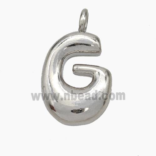 Copper Letter-G Pendant Platinum Plated