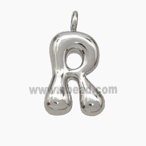 Copper Letter-R Pendant Platinum Plated