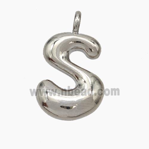 Copper Letter-S Pendant Platinum Plated