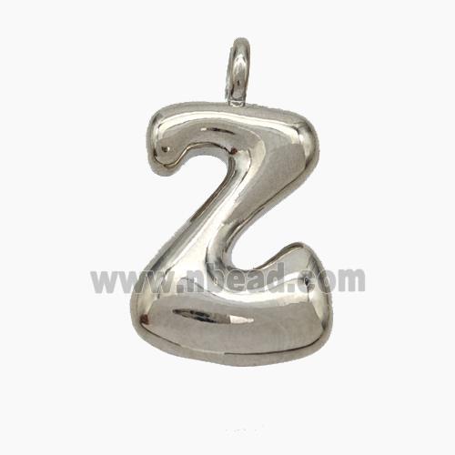 Copper Letter-Z Pendant Platinum Plated