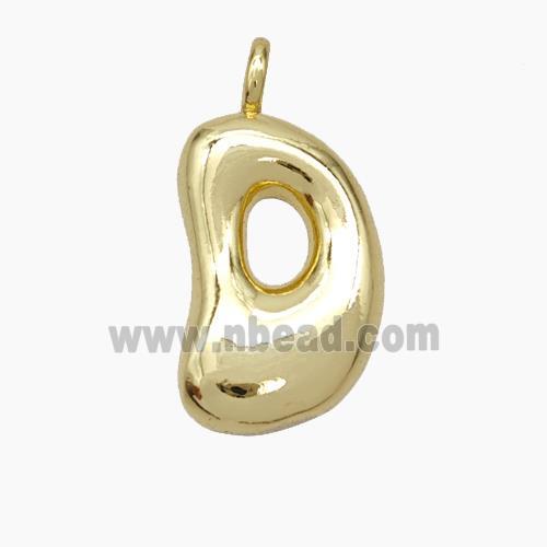 Copper Letter-D Pendant Gold Plated