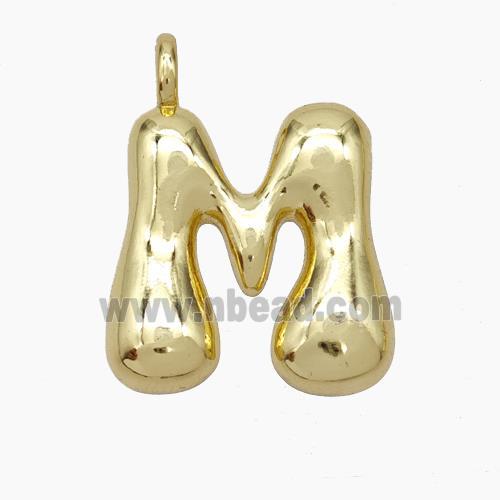 Copper Letter-M Pendant Gold Plated