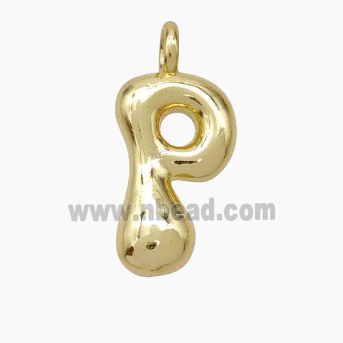 Copper Letter-P Pendant Gold Plated