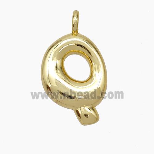 Copper Letter-Q Pendant Gold Plated