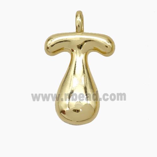 Copper Letter-T Pendant Gold Plated