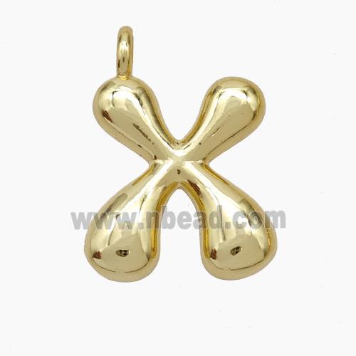 Copper Letter-X Pendant Gold Plated