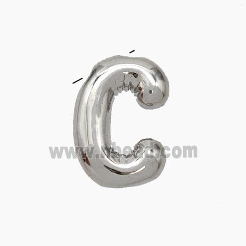 Copper Letter-C Pendant Platinum Plated