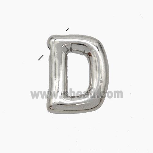 Copper Letter-D Pendant Platinum Plated